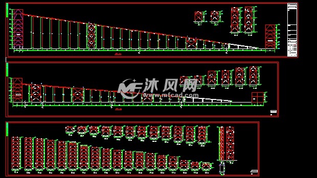 皮带机通廊结构图(纵梁结构) - AutoCAD矿山机