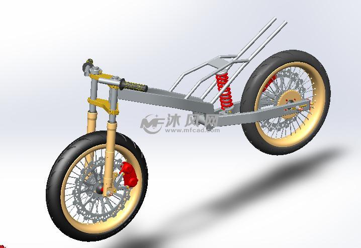 摩托车车架模型设计 - solidworks交通工具模型