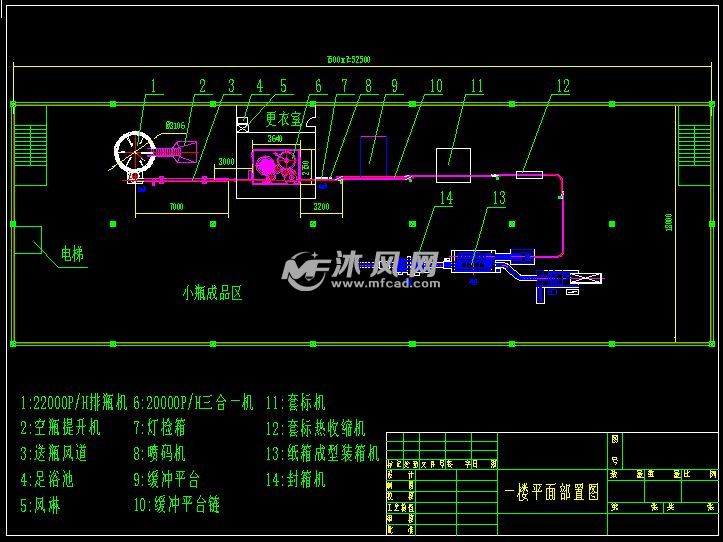灌装车间生产线平面布置图 - 其他autocad机械