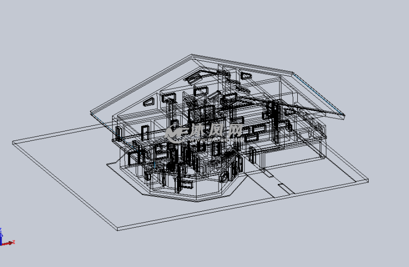 大的家庭房屋设计模型 - solidworks园林建筑模型下载 - 沐风图纸