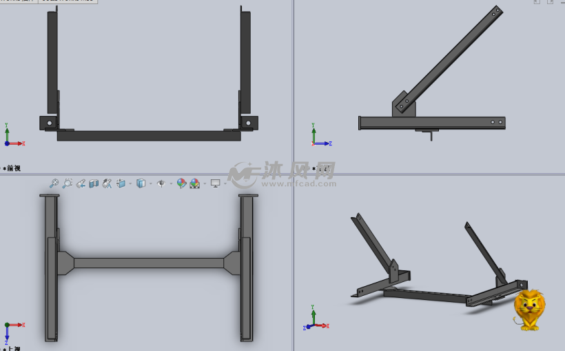 皮带机支腿模型 型号dtl65i - ug常用机械机构模型