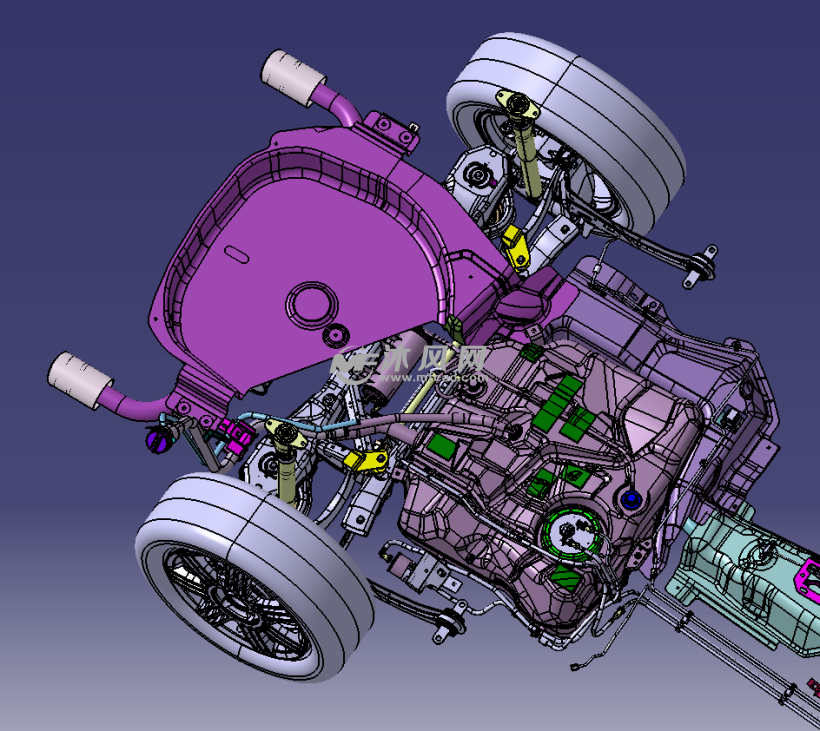 一款汽车乘用车完整底盘系统 包含各大总成(1