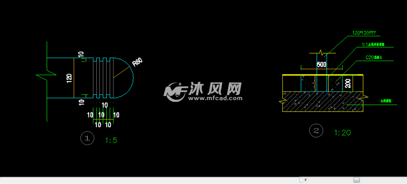 公园秋千cad设计图