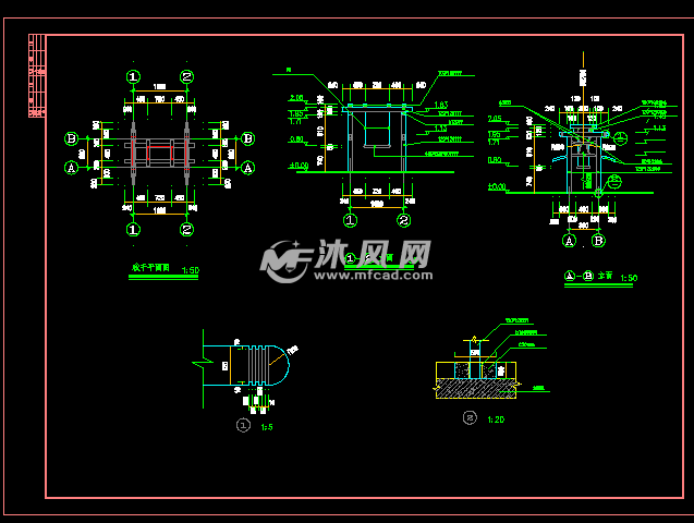 公园秋千cad设计图