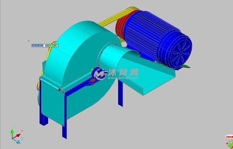 秸秆粉碎机切碎机饲料粉碎机铡草机cad三维图平面图设计