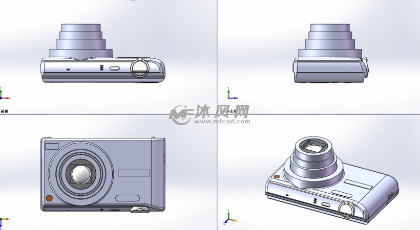 solidworks模型 数码产品类 数码相机三视图