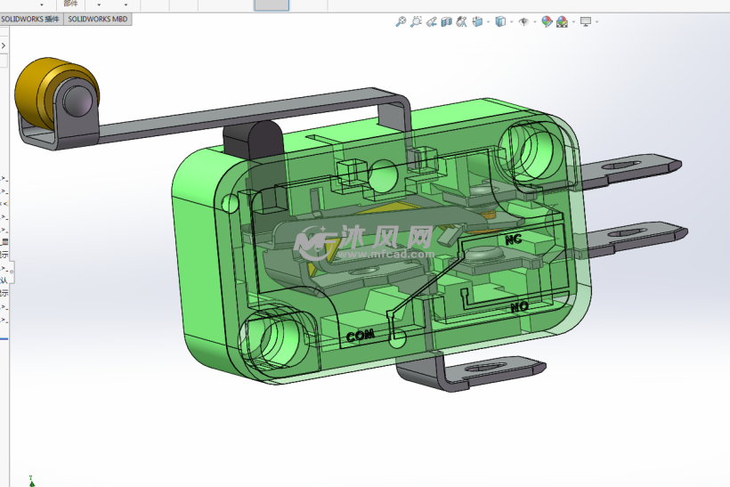 KW8微动开关 结构详细 - solidworks电气设备及元件模型 ...