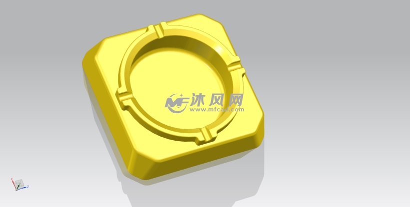 铝制烟灰缸造型 - ug生活用品类模型下载 - 沐风图纸