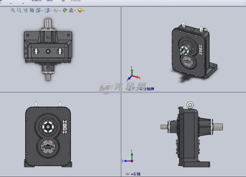 垂直减速器(箱)设计模型 - solidworks传动件和减速器