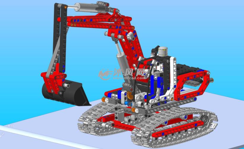 玩具大型挖掘机图纸 - solidworks玩具公仔类模型下载