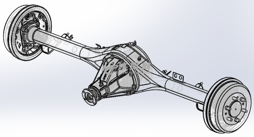 后车桥全套生产模型