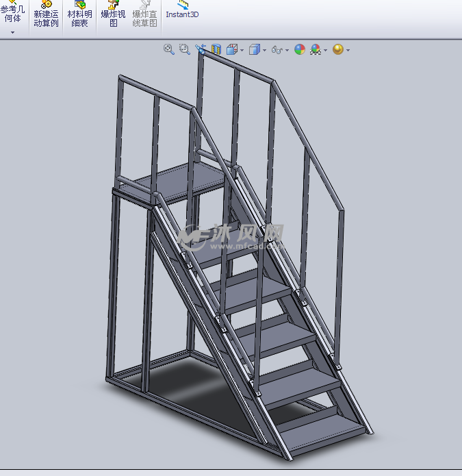 钢制的爬梯设计模型