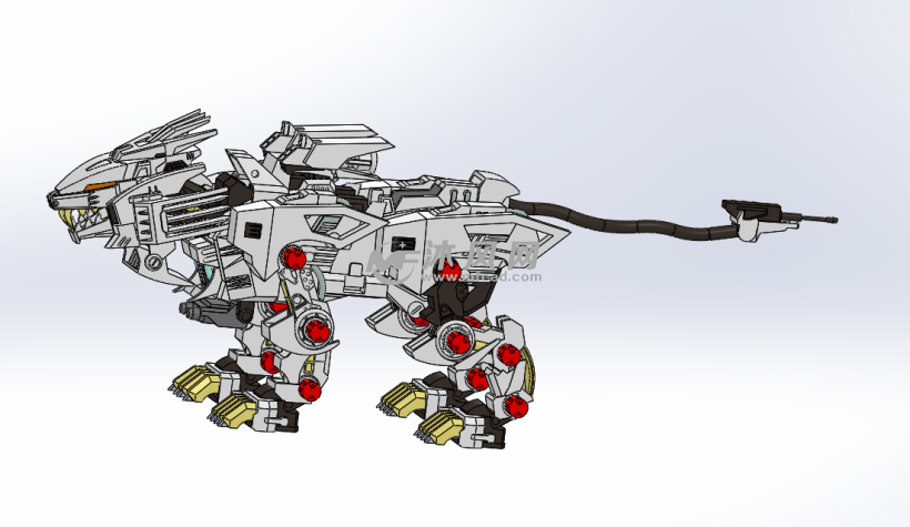 机械白虎模型 - solidworks动物模型下载 - 沐风图纸