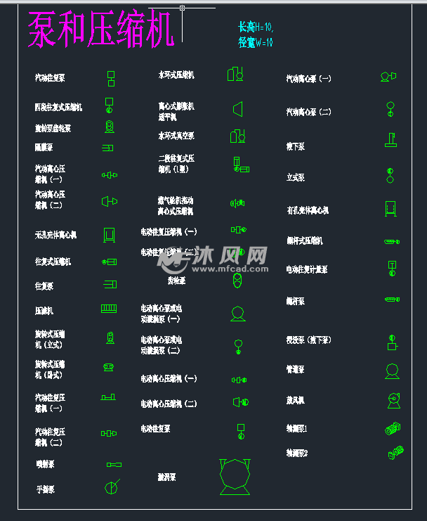 泵和压缩机模块符号设计 - 其他autocad机械图纸