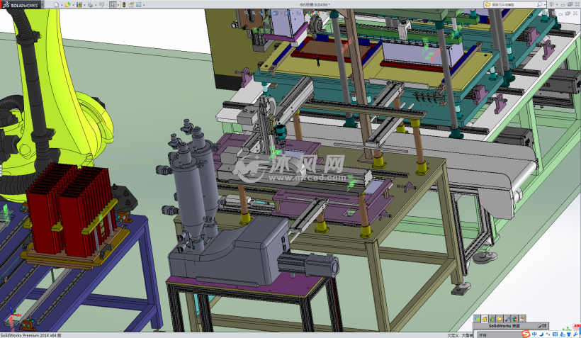 机器人自动化涂胶方案总装图(solidworks)