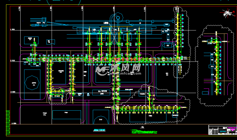 化工厂管网钢架及基础施工图