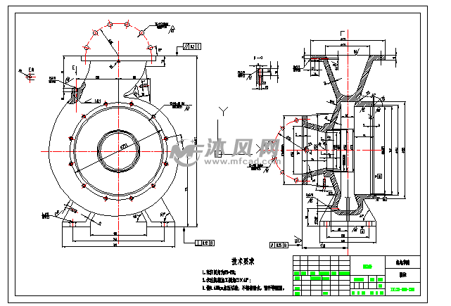 is125-100-250单级单吸离心泵 - autocad泵阀类图纸下载 - 沐风图纸