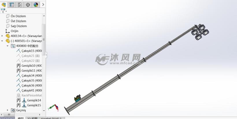 5节伸缩塔桅结构 - solidworks机械设备模型下载