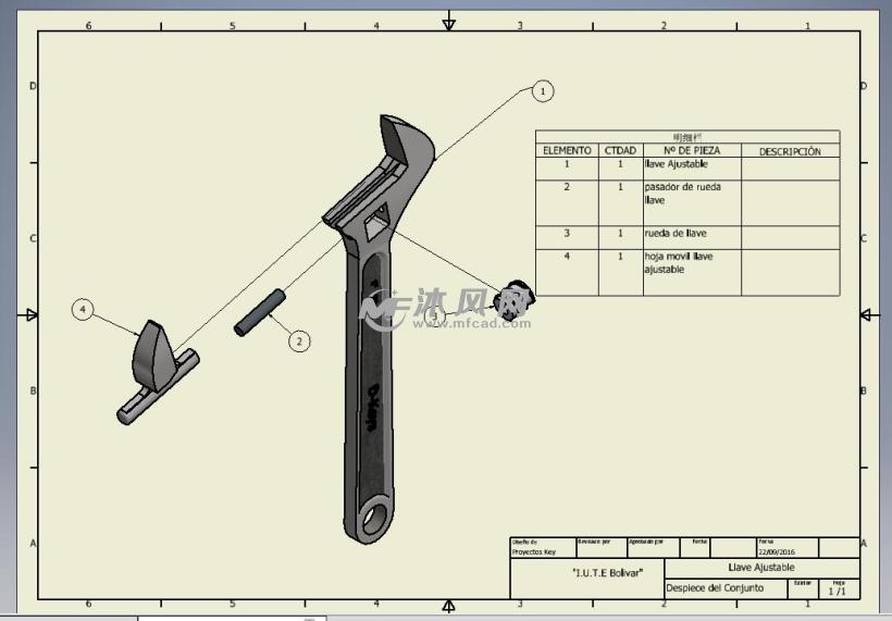 活动扳手inventor模型