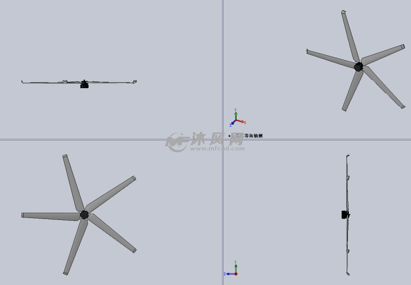 小型涡轮风扇 - solidworks传动件和减速器模型