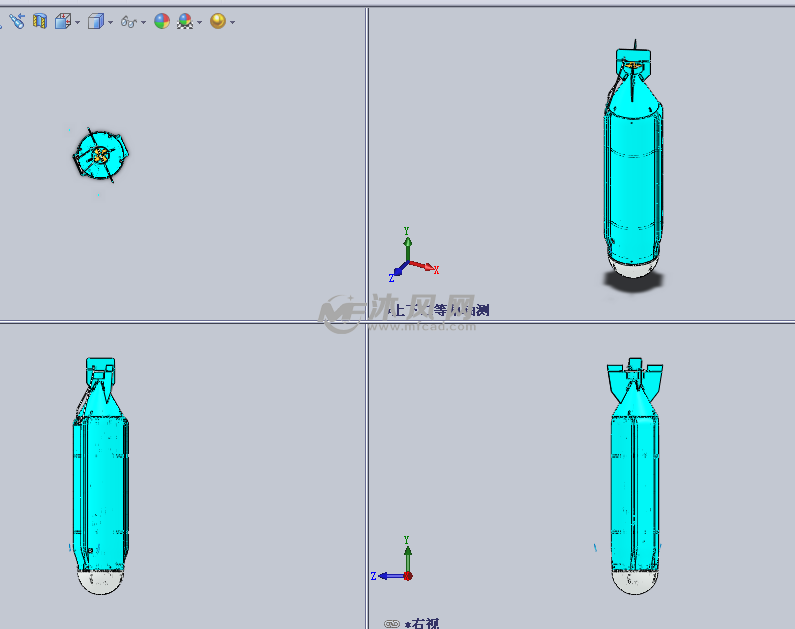 水下无人机设计模型三视图