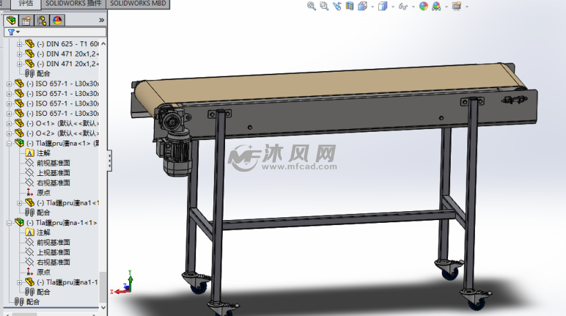 小型皮带输送机模型 - solidworks机械设备模型