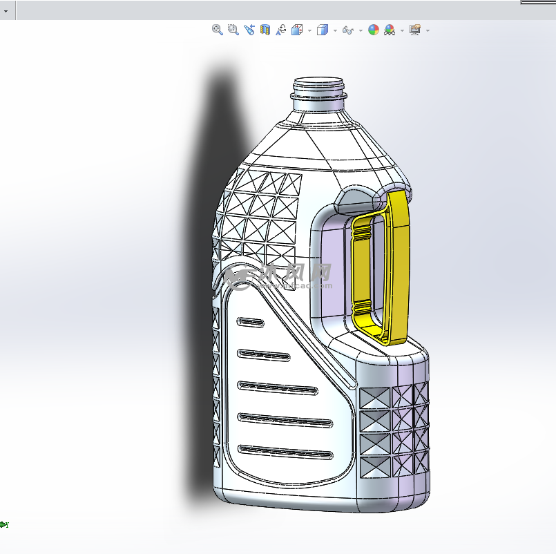 食用油塑料瓶模型 - solidworks瓶子容器类模型