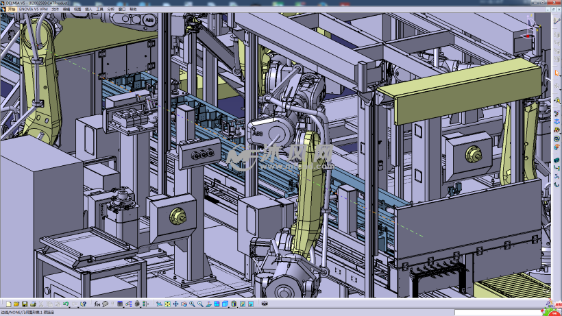 气缸自动化生产总线设计模型(catia catia机械设备 沐风图纸