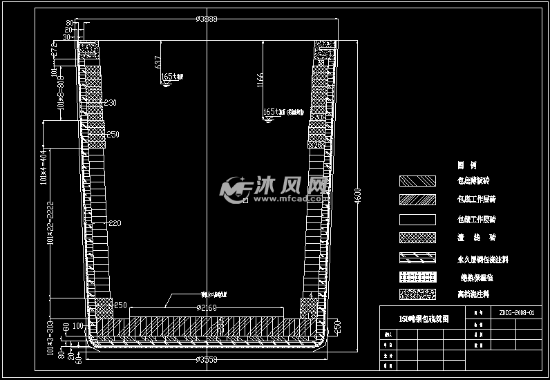 150吨钢包砌筑图