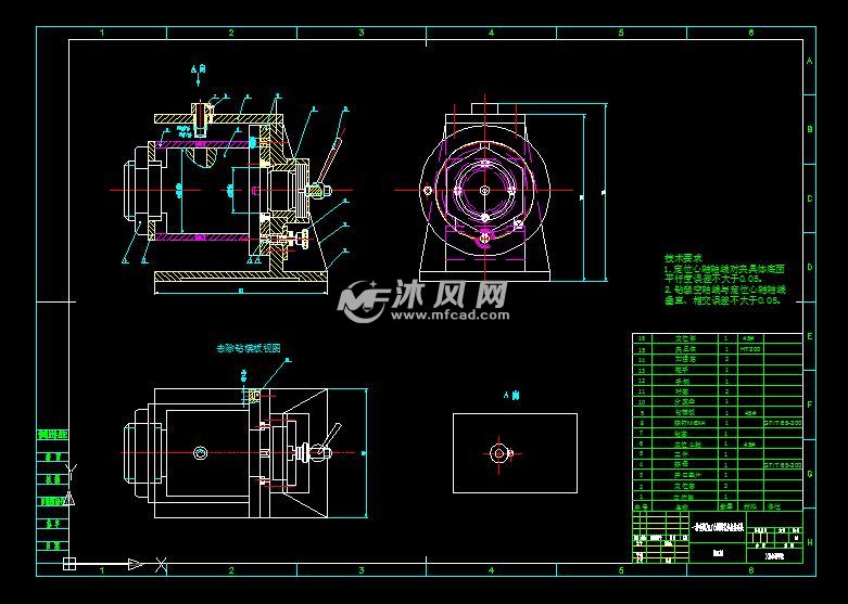 一种套筒2x∮6圆周孔分度钻夹具装配图