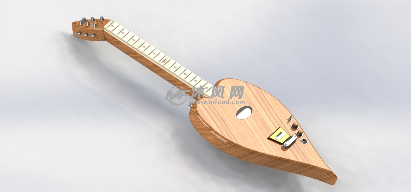 树叶形状的吉他模型 - solidworks生活用品类模