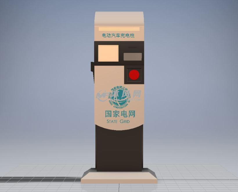 电动汽车充电桩全套InVentor三维模型图 - inve