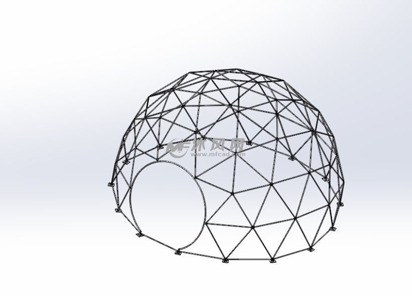 球形篷房12m - solidworks园林建筑模型下载 - 沐风