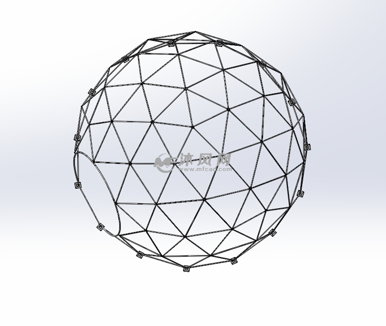 球形篷房12m - solidworks园林建筑模型下载 - 沐风