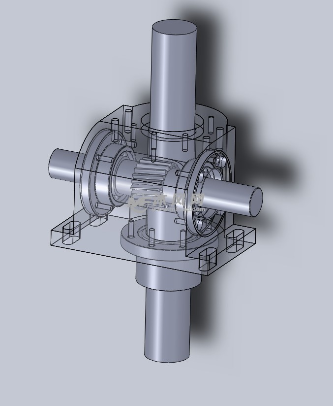 一款斜齿轮齿条升降机构 - solidworks传动件和减速器