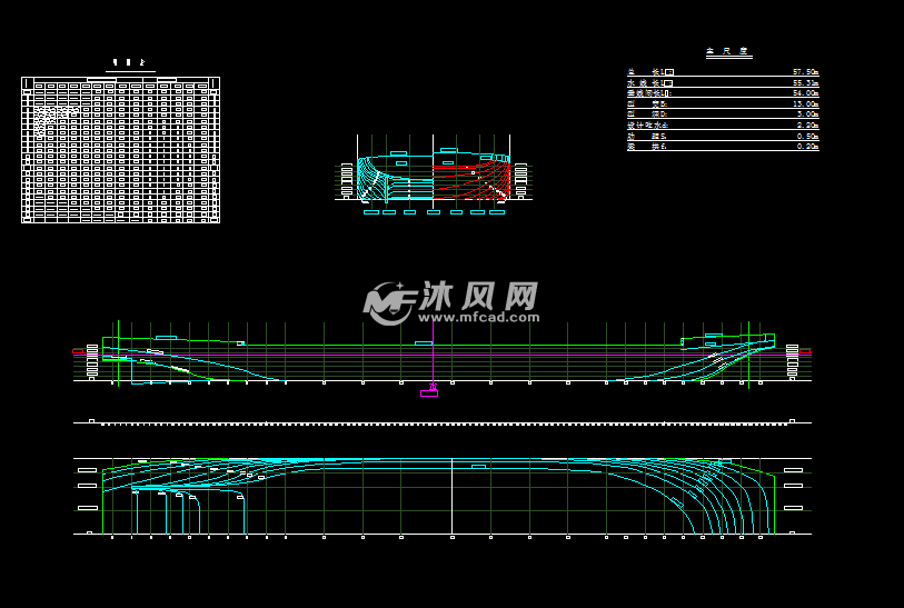 甲板货船型线图 - autocad船舶机械图纸下载 - 沐风