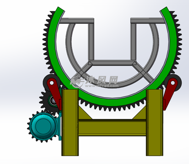 正负90度翻转机构(电机拖动)模型 - solidworks机械