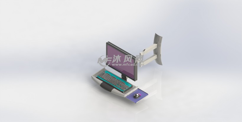 工业设备显示器键盘鼠标一体支架 - solidworks