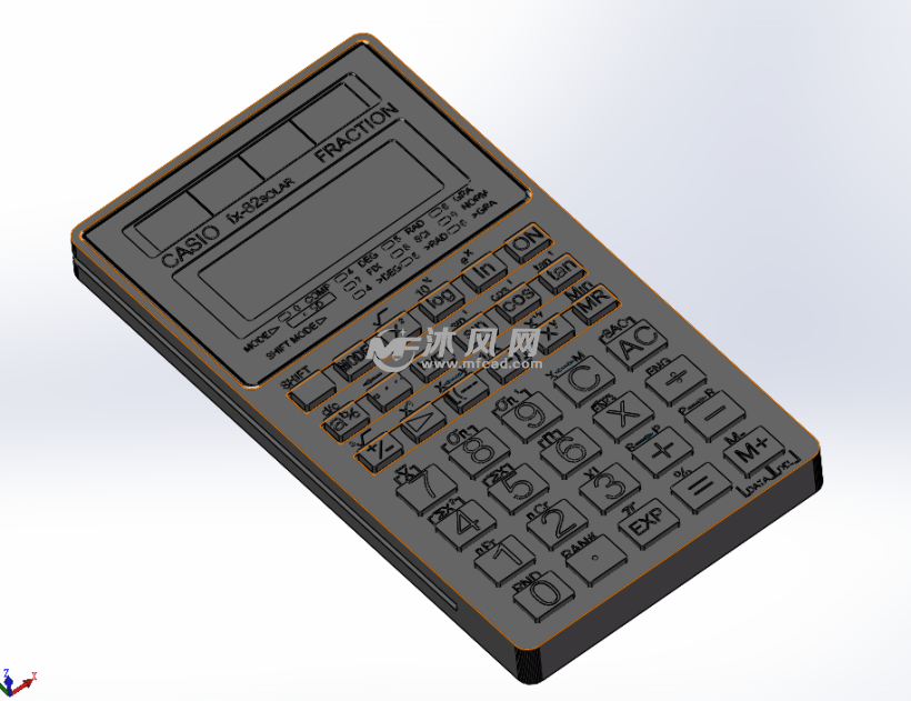 卡西欧计算器模型 - solidworks办公用品模型下