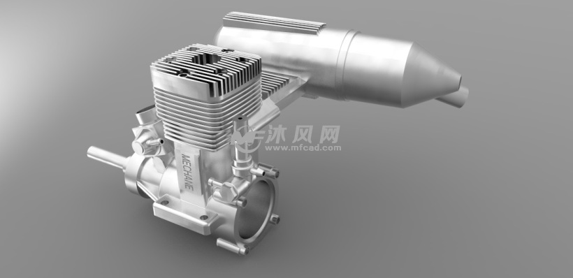 油动航模飞机引擎发动机模型 - solidworks传动