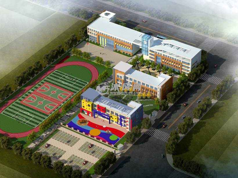 学校鸟瞰图