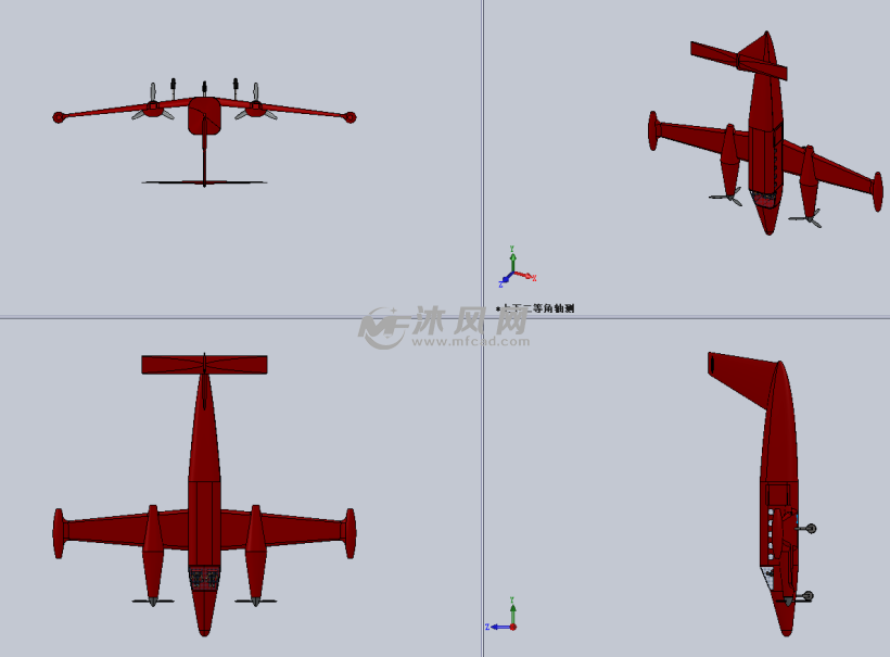 双翼空中客车飞机 - solidworks交通工具模型下载