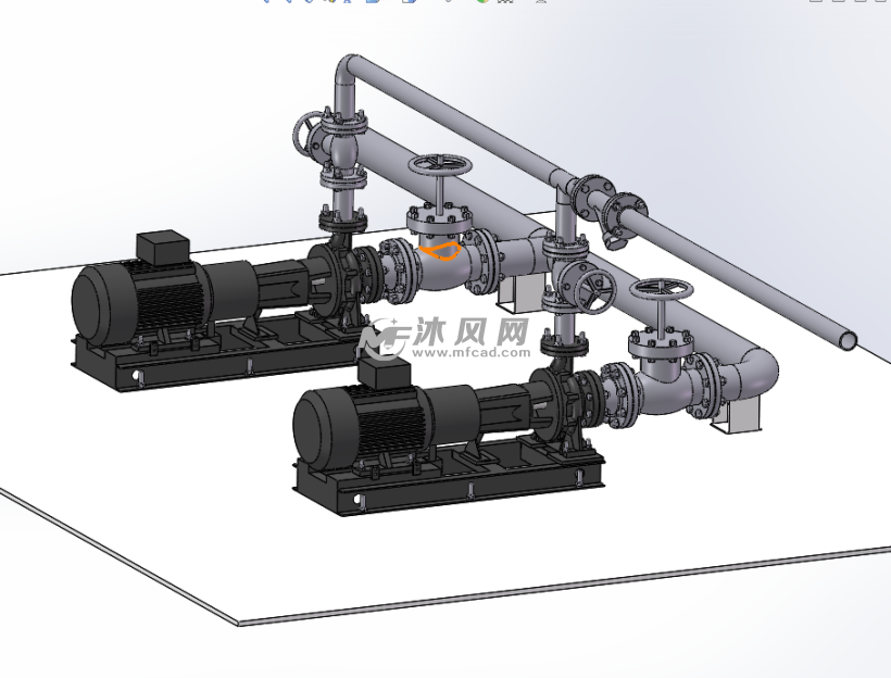 泵房及管道安装模型 - solidworks阀体类模型下