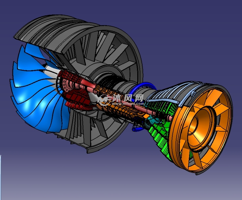 涡扇引擎模型 - catia交通工具模型