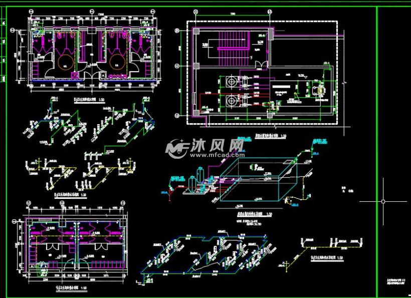屋顶水箱间给排水大样图