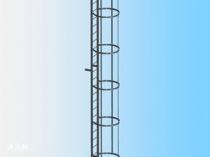 带护笼爬梯模型