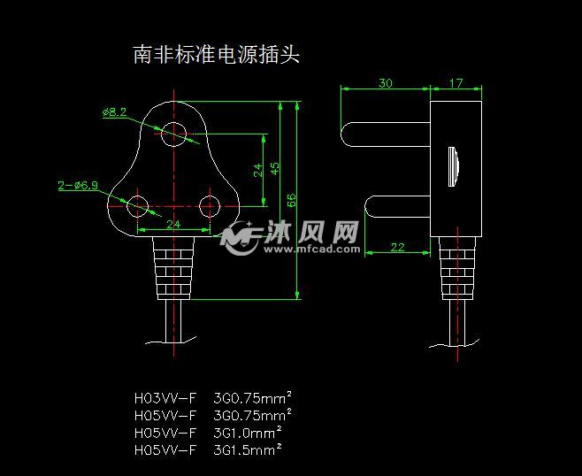 世界各国插头标准CAD图