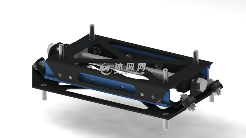 某引擎发动机安装支座底座模型 - solidworks底