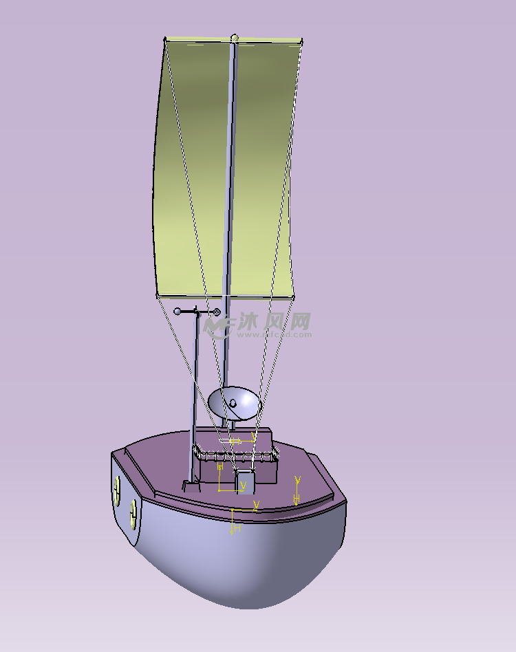 简易海上帆船 - catia交通工具模型