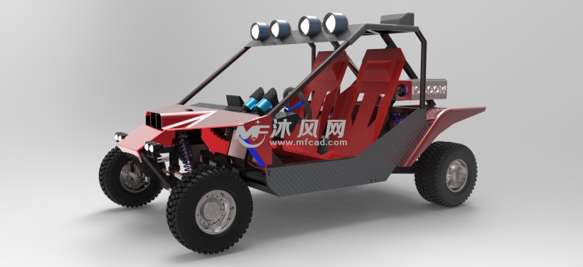 电动越野车全地形钢管车solidworks中文建模